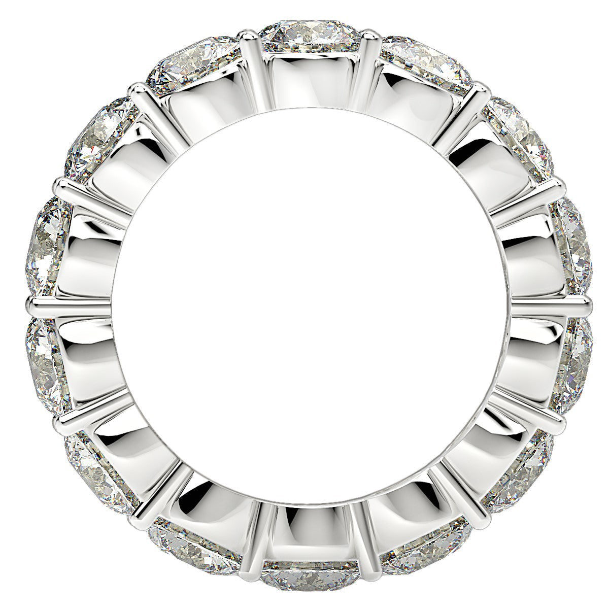 Round Cut Lab Grown Diamond Eternity Ring in 14k White Gold (6 cttw FG/VS2) by Bids.com
