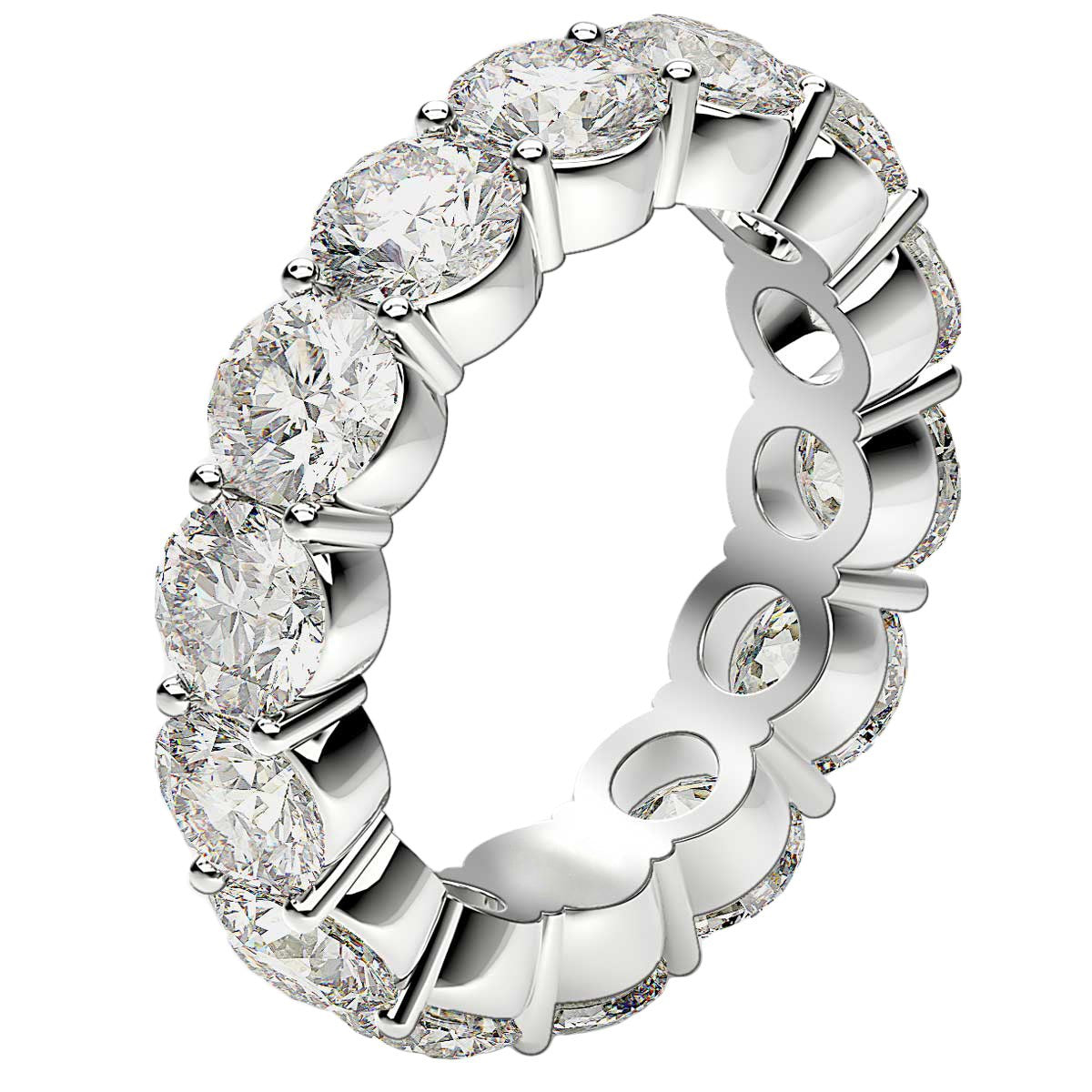 Round Cut Lab Grown Diamond Eternity Ring in 14k White Gold (6 cttw FG/VS2) by Bids.com