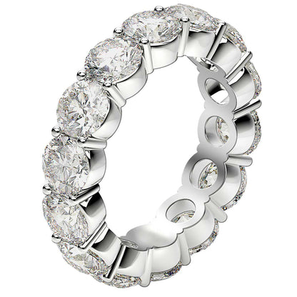 Round Cut Lab Grown Diamond Eternity Ring in 14k White Gold (6 cttw FG/VS2) by Bids.com