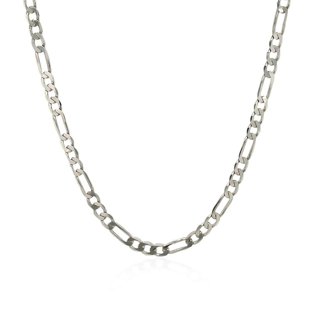 14k White Gold Solid Figaro Chain (3.00 mm)