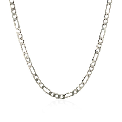 3.0mm 14k White Gold Solid Figaro Chain by Bids.com