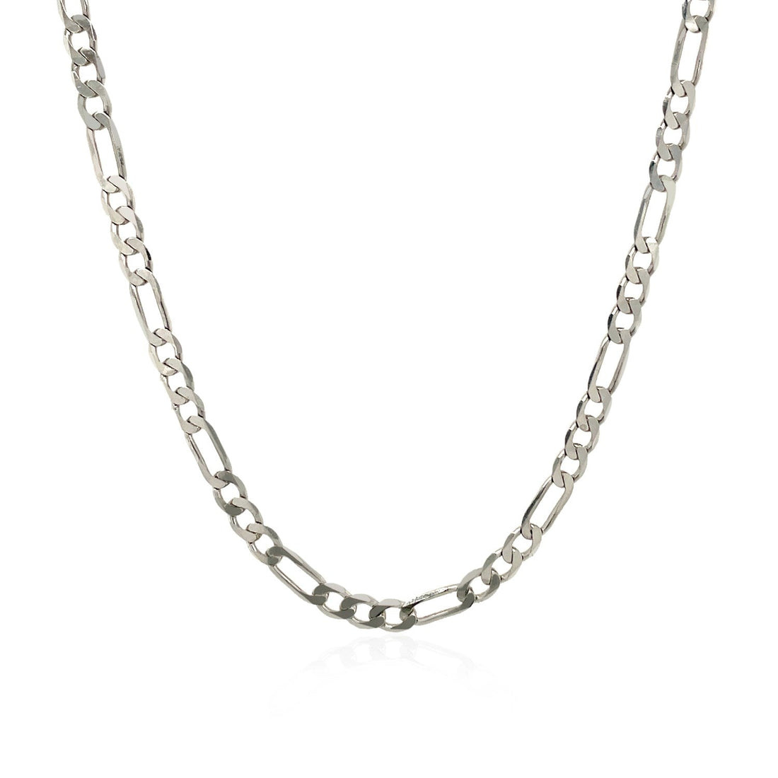 14k White Gold Solid Figaro Chain (3.00 mm) 