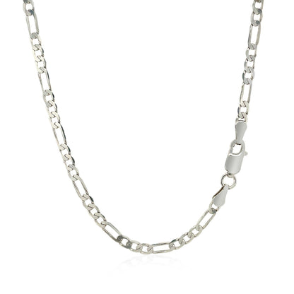 3.0mm 14k White Gold Solid Figaro Chain by Bids.com