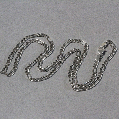 3.0mm 14k White Gold Solid Figaro Chain by Bids.com