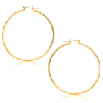 14k Yellow Gold Polished Hoop Earrings (1.5x45mm) - earrings