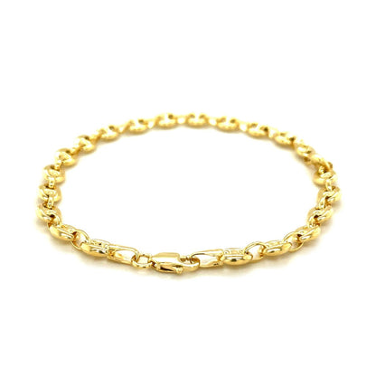 4.7mm 14k Yellow Gold Puffed Mariner Link Bracelet 