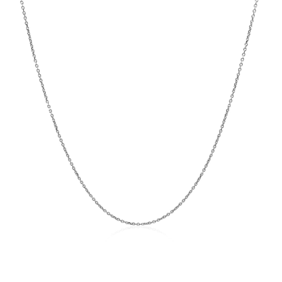 14k White Gold Cable Link Chain (0.50 mm) - DestGlow
