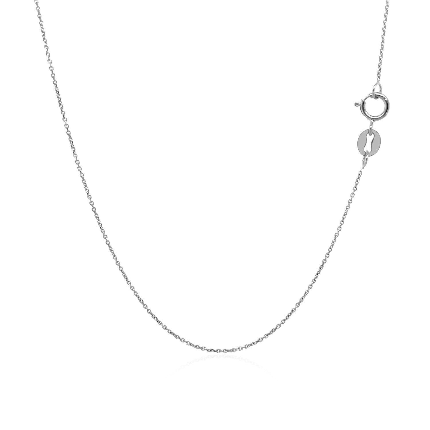 14k White Gold Cable Link Chain (0.50 mm) - DestGlow