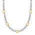 18k Yellow Gold and Sterling Silver Rhodium Plated Multi Style Chain Necklace 