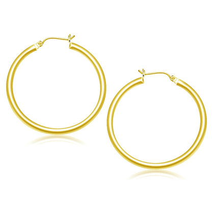 14k Yellow Gold Polished Hoop Earrings (40 mm) 