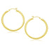 14k Yellow Gold Polished Hoop Earrings (3x40mm) - earrings