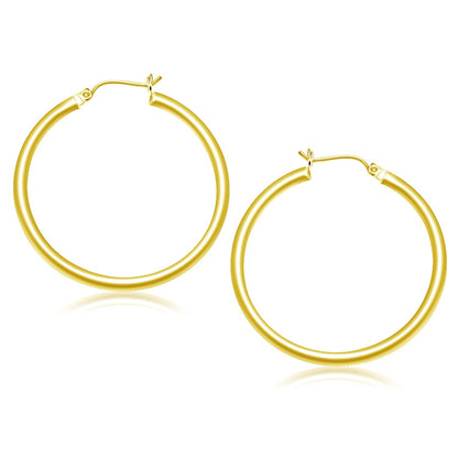 14k Yellow Gold Polished Hoop Earrings (40 mm) by Bids.com