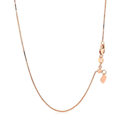 14k Rose Gold Adjustable Box Chain 0.7mm by Bids.com