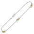 14k Yellow Gold and Sterling Silver Triple Ring Stationed Anklet 