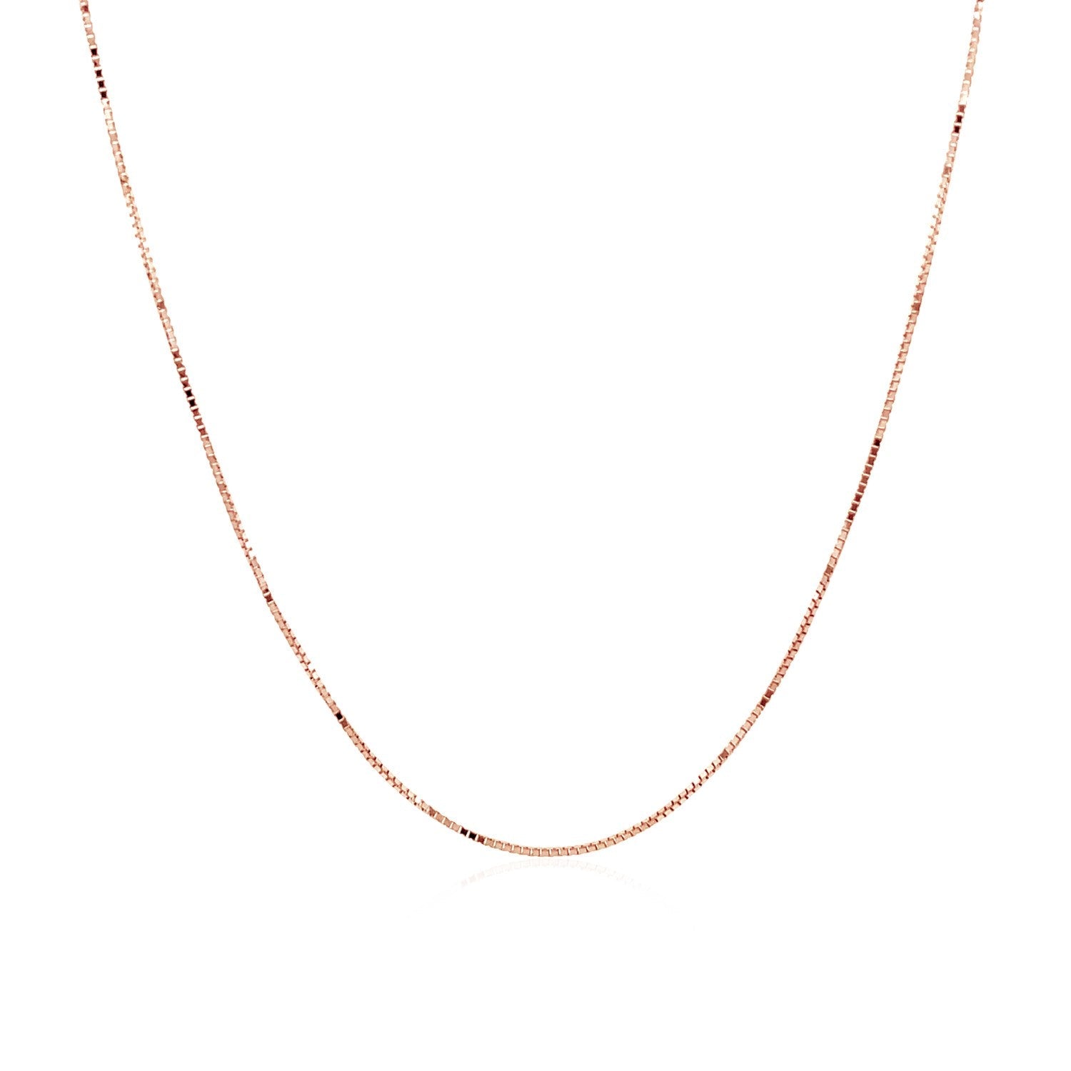 14k Rose Gold Classic Box Chain 0.6mm by Bids.com