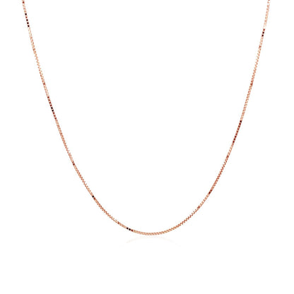 14k Rose Gold Classic Box Chain 0.6mm by Bids.com