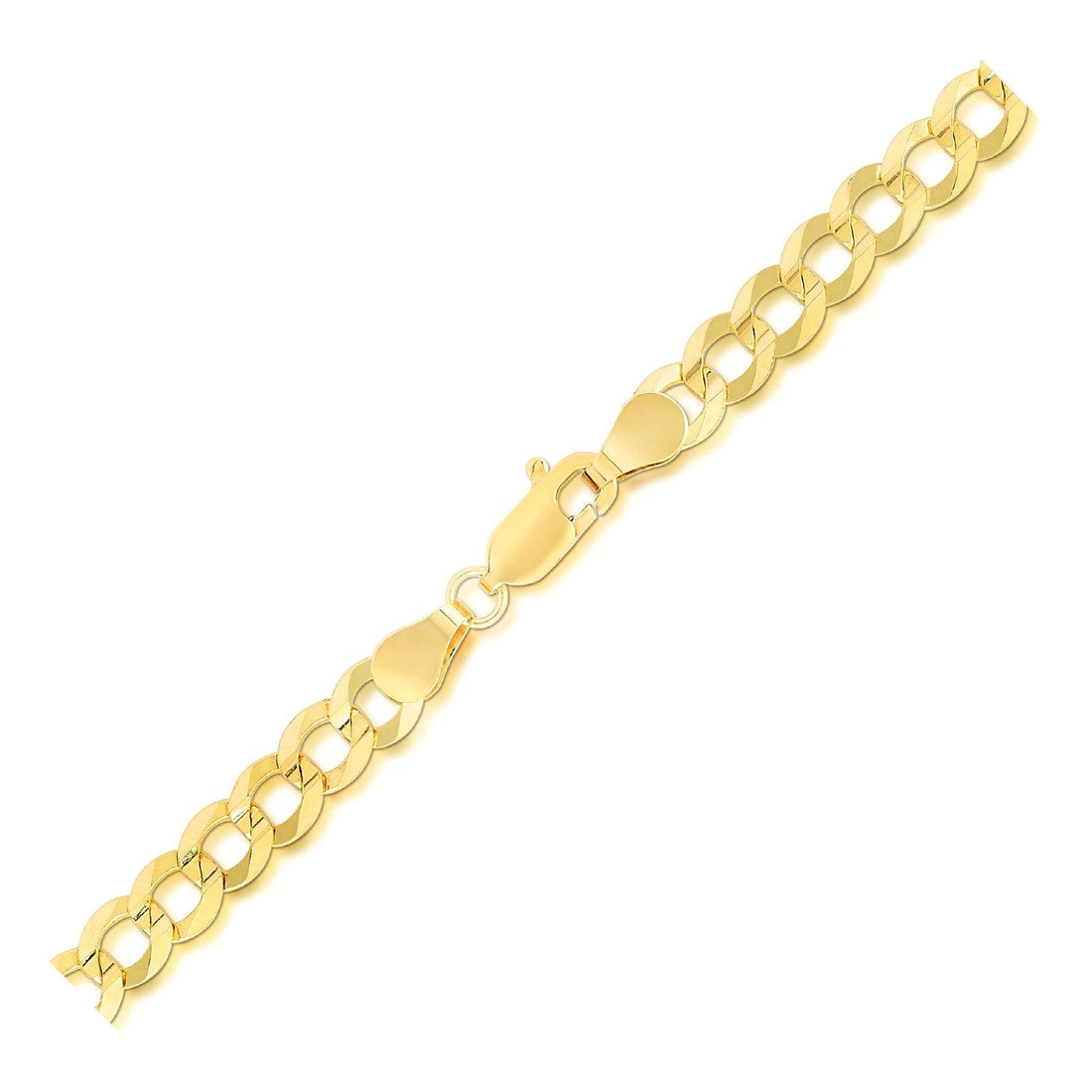 5.7mm 14k Yellow Gold Solid Curb Bracelet 