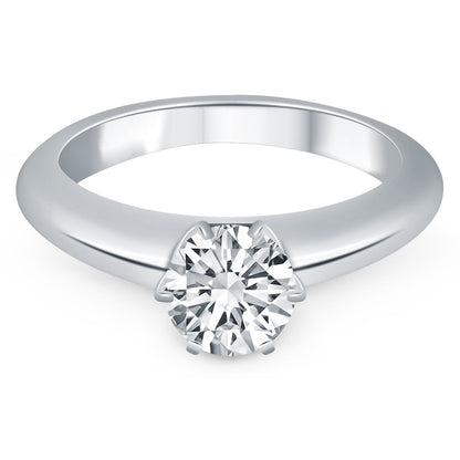 14k White Gold Solitaire Cathedral Engagement Ring by Bids.com