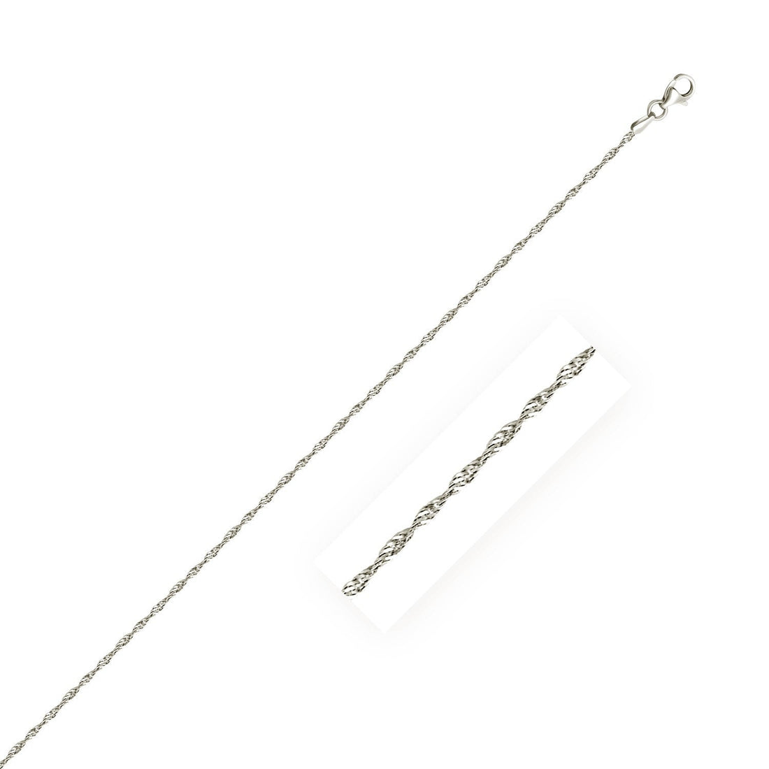 Sterling Silver 1.6mm Singapore Style Chain (1.50 mm) - DestGlow