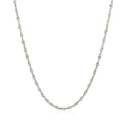 Sterling Silver 1.6mm Singapore Style Chain (1.50 mm) - DestGlow