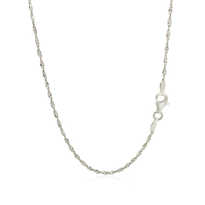 Sterling Silver 1.6mm Singapore Style Chain (1.50 mm) - DestGlow