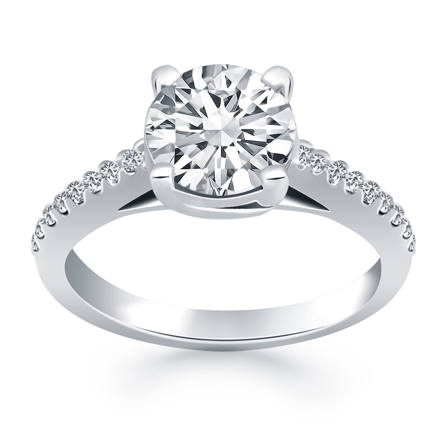 14k White Gold Trellis Diamond Engagement Ring by Bids.com