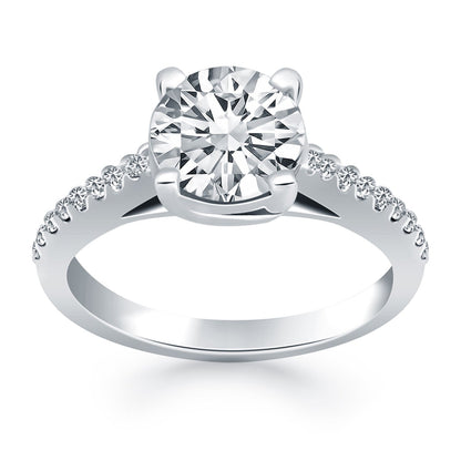 14k White Gold Trellis Diamond Engagement Ring by Bids.com