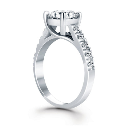 14k White Gold Trellis Diamond Engagement Ring by Bids.com