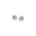 Sterling Silver Faceted White Cubic Zirconia Stud Earrings(3mm) - DestGlow