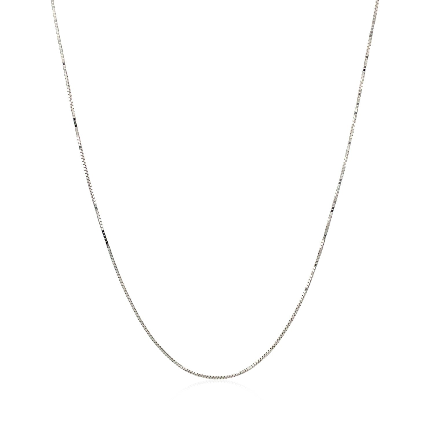 14k White Gold Classic Box Chain (0.45 mm) - DestGlow