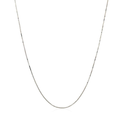 14k White Gold Classic Box Chain (0.45 mm) - DestGlow