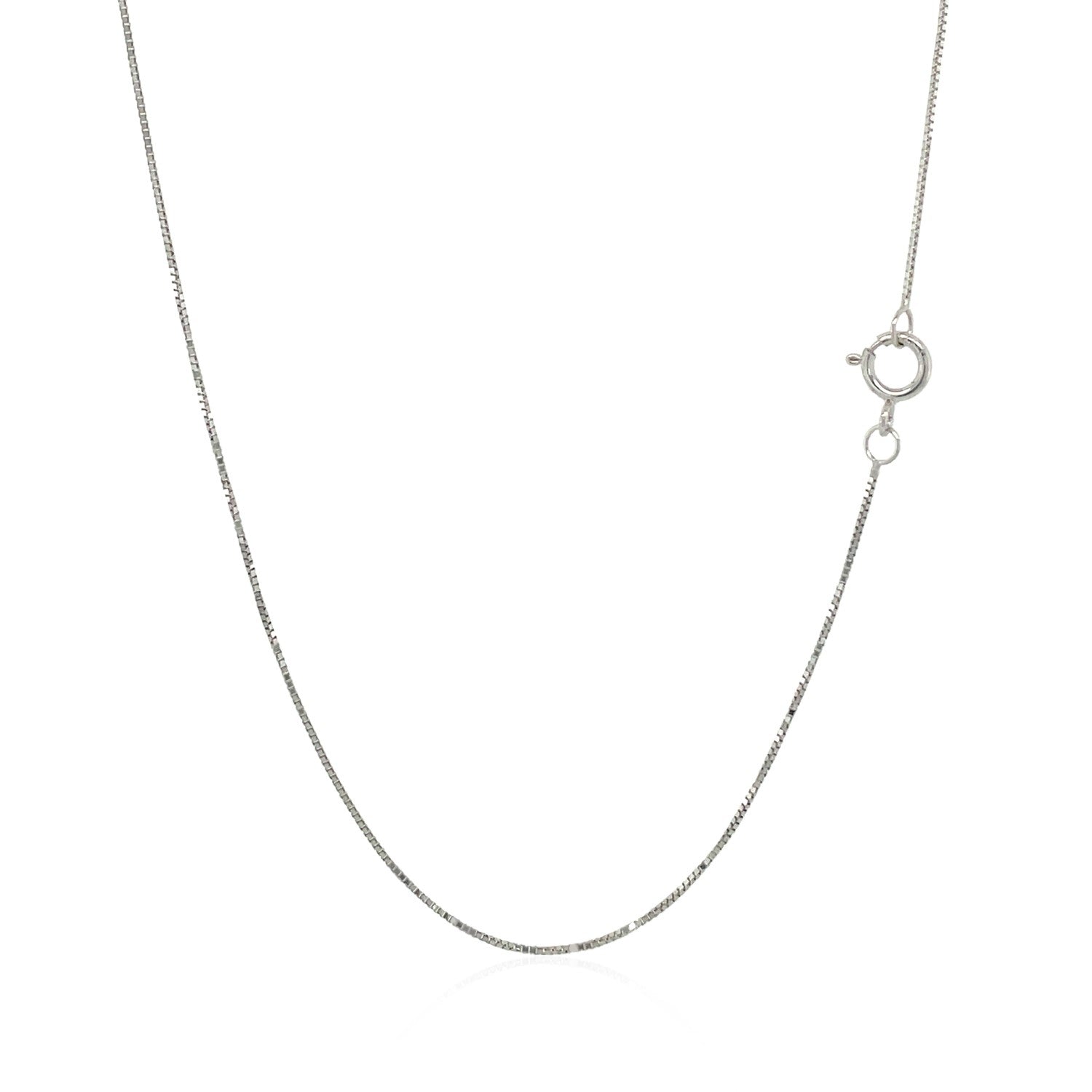 14k White Gold Classic Box Chain (0.45 mm) - DestGlow