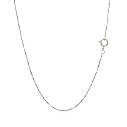 14k White Gold Classic Box Chain (0.45 mm) - DestGlow