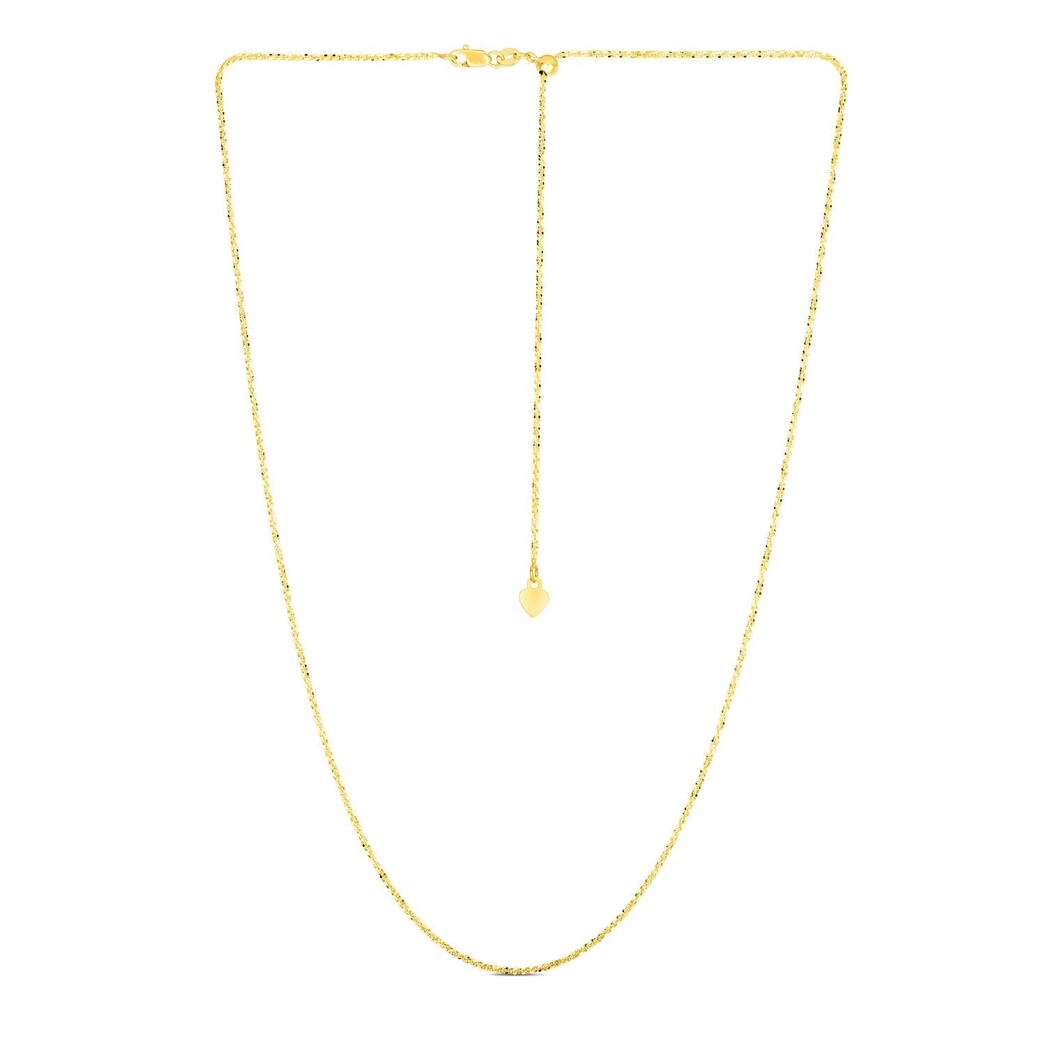 14k Yellow Gold Adjustable Sparkle Chain 1.5mm by Bids.com