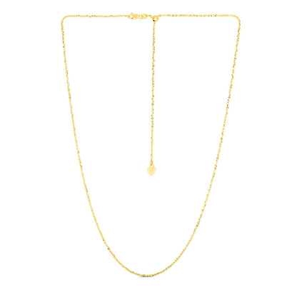 14k Yellow Gold Adjustable Sparkle Chain 1.5mm by Bids.com