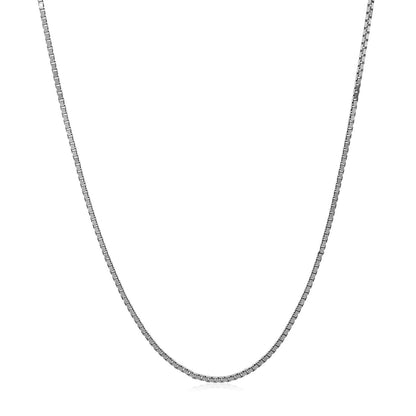 14k White Gold Adjustable Box Chain (1.10 mm) by Bids.com