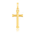 14k Yellow Gold Cross Pendant with Rounded Ends - necklaces