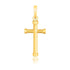 14k Yellow Gold Cross Pendant with Rounded Ends