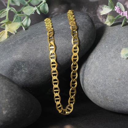 5.5mm 10k Yellow Gold Mariner Link Chain by Bids.com