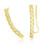 14k Yellow Gold Curved Tube Earrings with Diamond Cuts - accessories