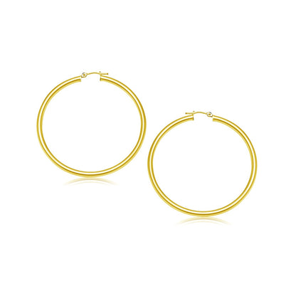 14k Yellow Gold Polished Hoop Earrings (25 mm) by Bids.com