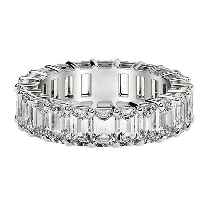 Emerald Cut Lab Grown Diamond Eternity Ring in 14k White Gold (5 cttw FG/VS2)  DestGlow
