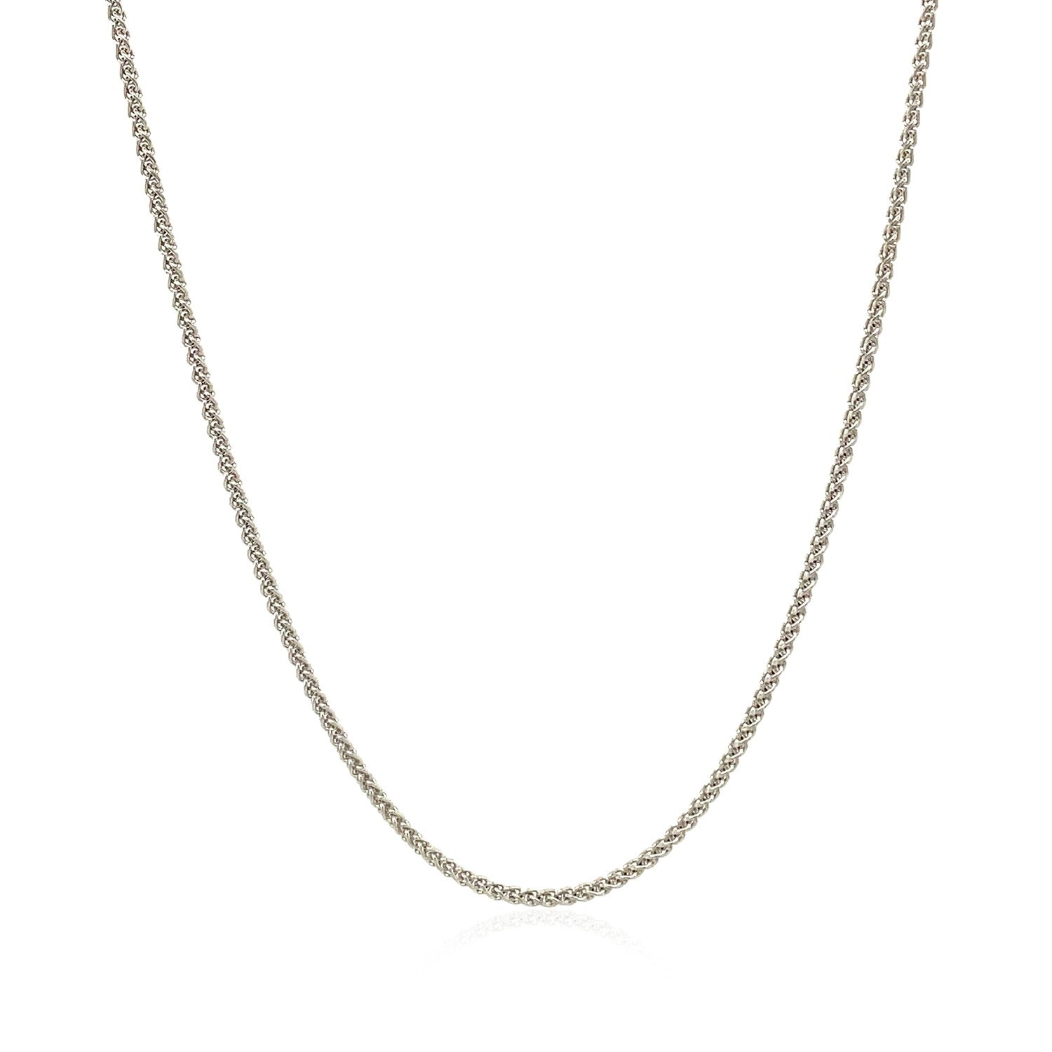 18k White Gold Round Wheat Chain 1.4mm by Bids.com