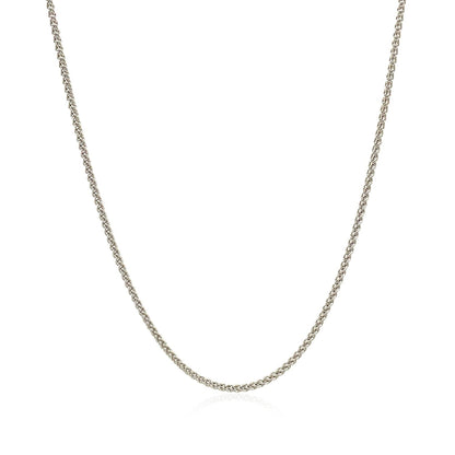 18k White Gold Round Wheat Chain 1.4mm by Bids.com