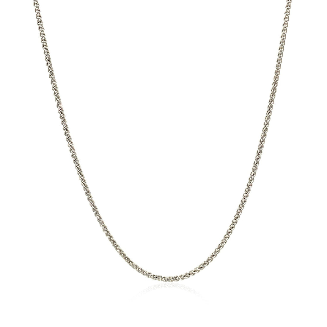 18k White Gold Round Wheat Chain (1.20 mm) 