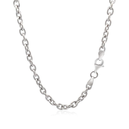 Sterling Silver Rhodium Plated Chain Bracelet with a Flat Heart Motif Station - DestGlow