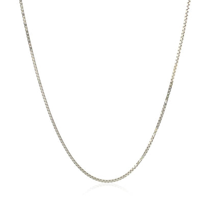 10k White Gold Classic Box Chain (0.78 mm)  DestGlow