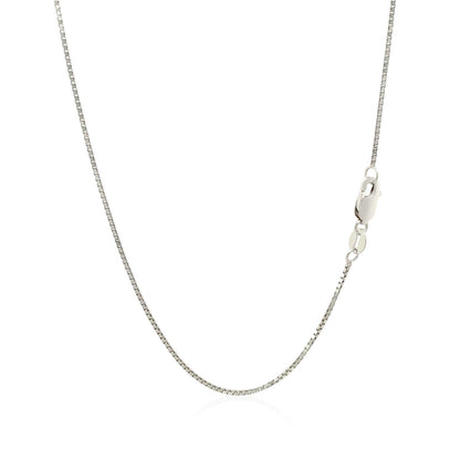 10k White Gold Classic Box Chain (0.78 mm)  DestGlow