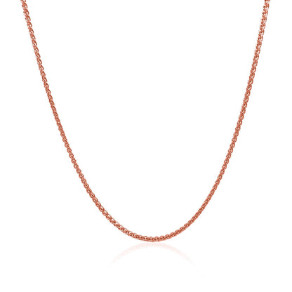 14k Rose Gold Diamond Cut Round Wheat Chain 1.1mm by Bids.com