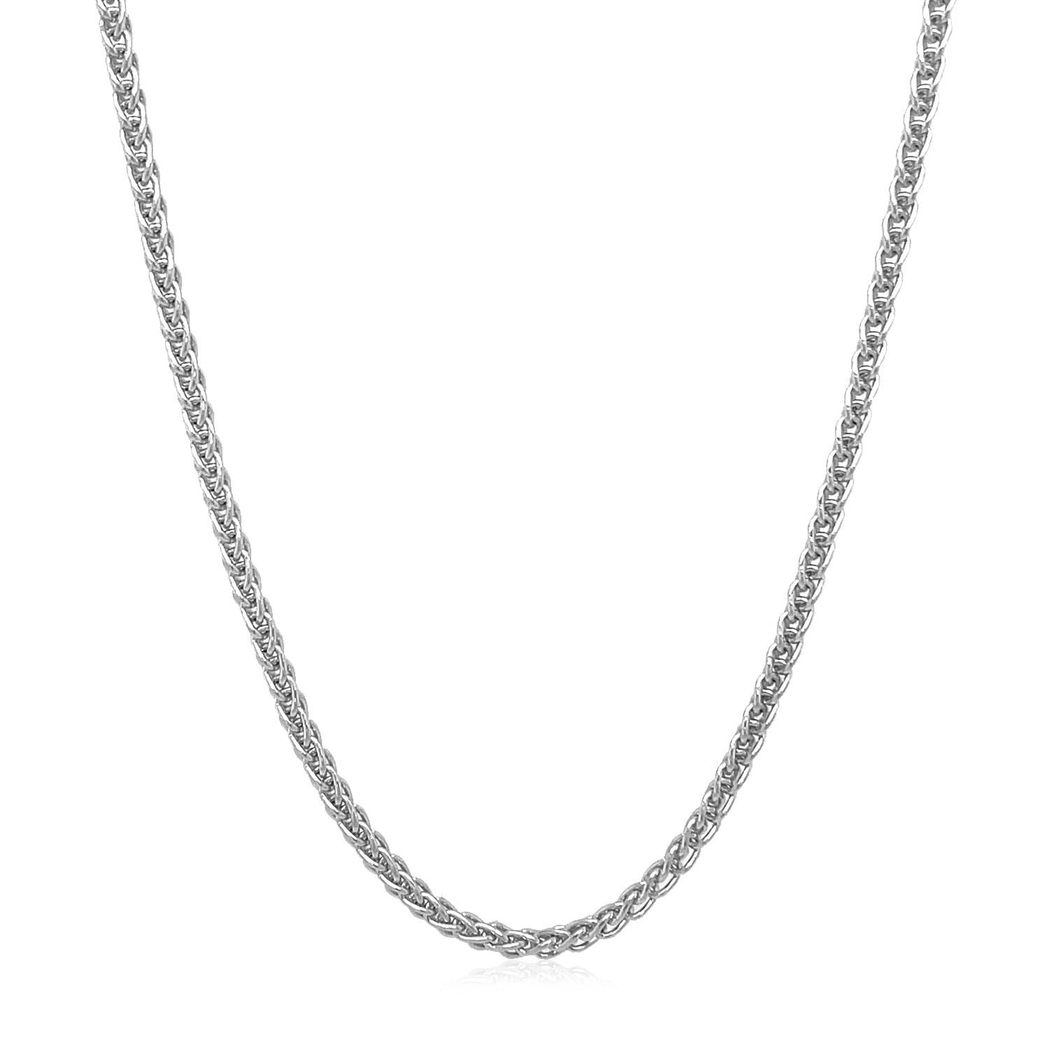 2.1mm 14k White Gold Round Wheat Chain by Bids.com